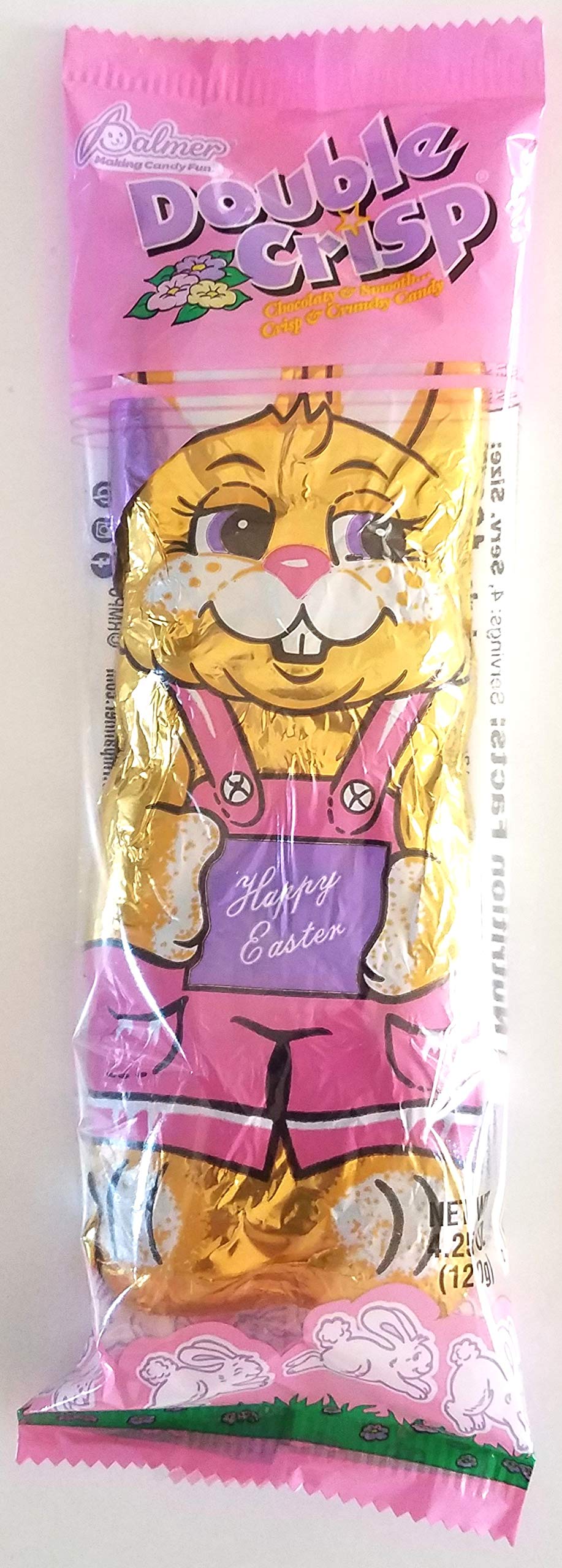 Palmer (1 Bar) Double Crisp Smooth Chocolate & Crunchy Crisp Easter Bunny Candy - Net Wt. 4.25 oz / 120 g
