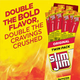 Slim Jim Smoked Meat Sticks, Original Flavor, 6g Protein Per Stick, Twin Pack, 1.94 oz. (24 Count)
