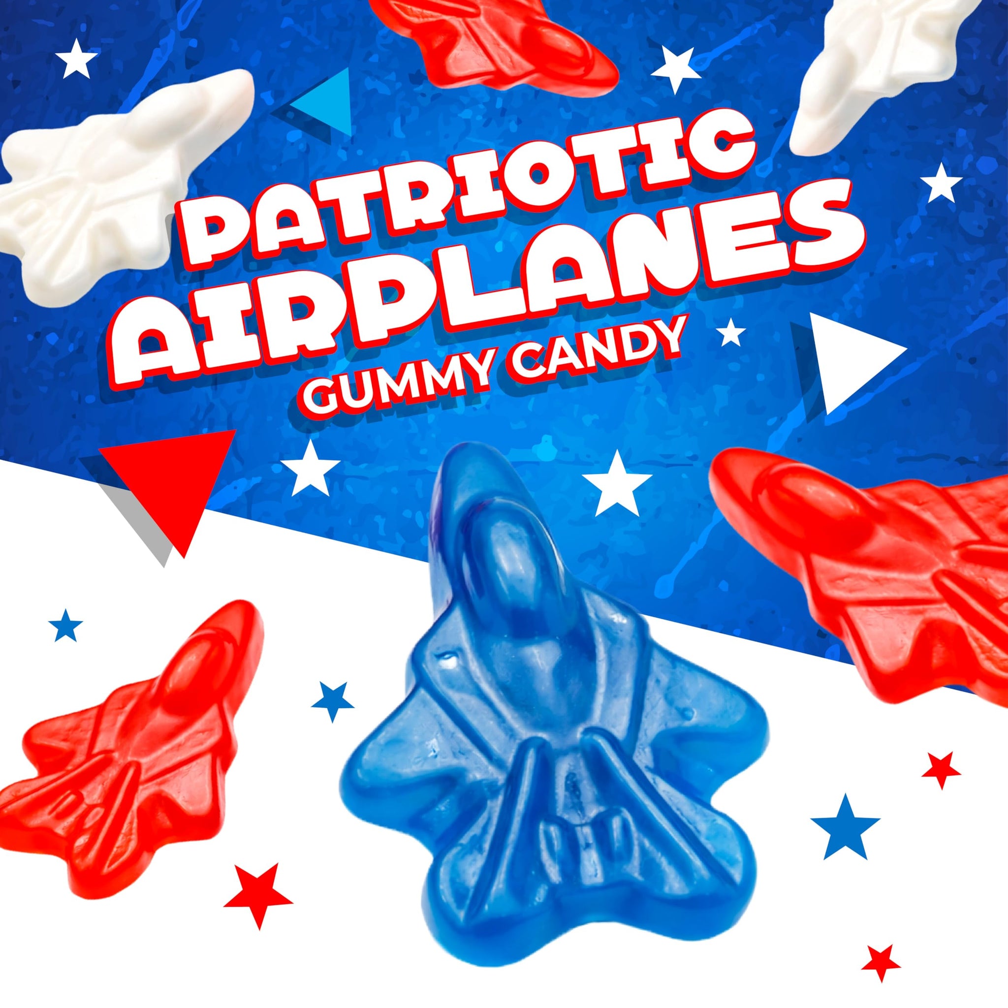 Red White and Blue Candy | 1 Pound Bag | Patriotic Candy | Gummy Planes | 4th of July Gummies | Memorial Day & Themed Party Favors | Assorted Berry