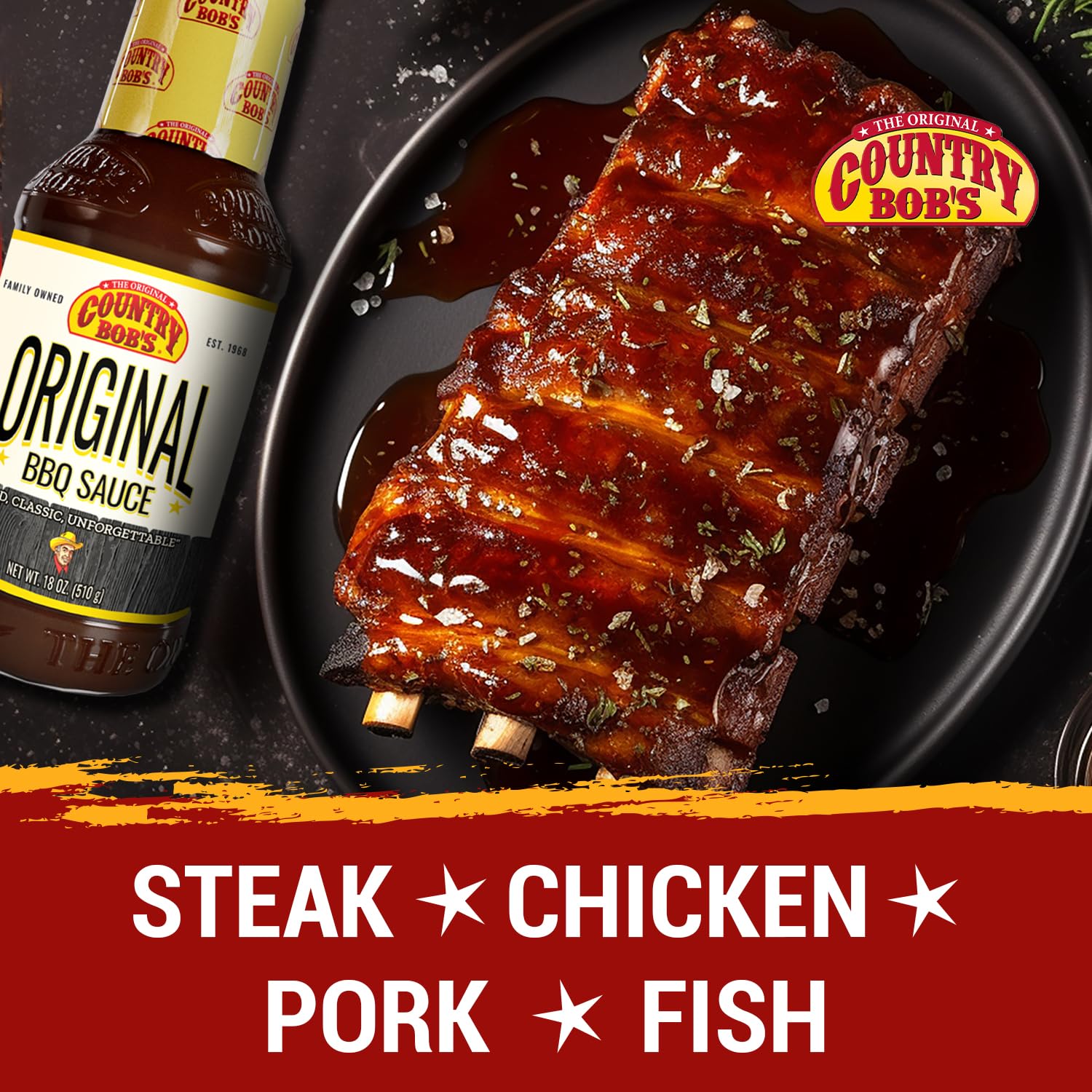 Country Bob's - Original Barbecue Sauce - 18 oz (Pack of 2)