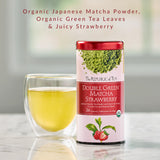 The Republic of Tea Organic Double Green Matcha Strawberry, Individual Tea Bags with Japanese Matcha Tea Powder and Green Tea Leaves Blend, Natural