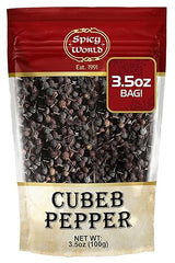 Spicy World Cubeb Pepper 3.5oz (100g) - Java Pepper - Premium Grade from Indonesia, Pure, Natural, Gluten free