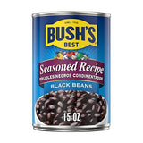 Bush's Canned Seasoned Recipe Black Beans (Pack of 1), Good Source of Plant-Based Protein, Good Source of Fiber, Fat Free, Gluten Free, 15 oz