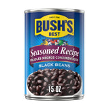 Bush's Canned Seasoned Recipe Black Beans (Pack of 1), Good Source of Plant-Based Protein, Good Source of Fiber, Fat Free, Gluten Free, 15 oz