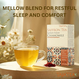 Taja Saffron Tea - Saffron Fusion Chamomile Tea, Mellow Blend for Emotional Wellness, Sleep Support and Monthly Comfort, Caffeine Free | Gluten Free |