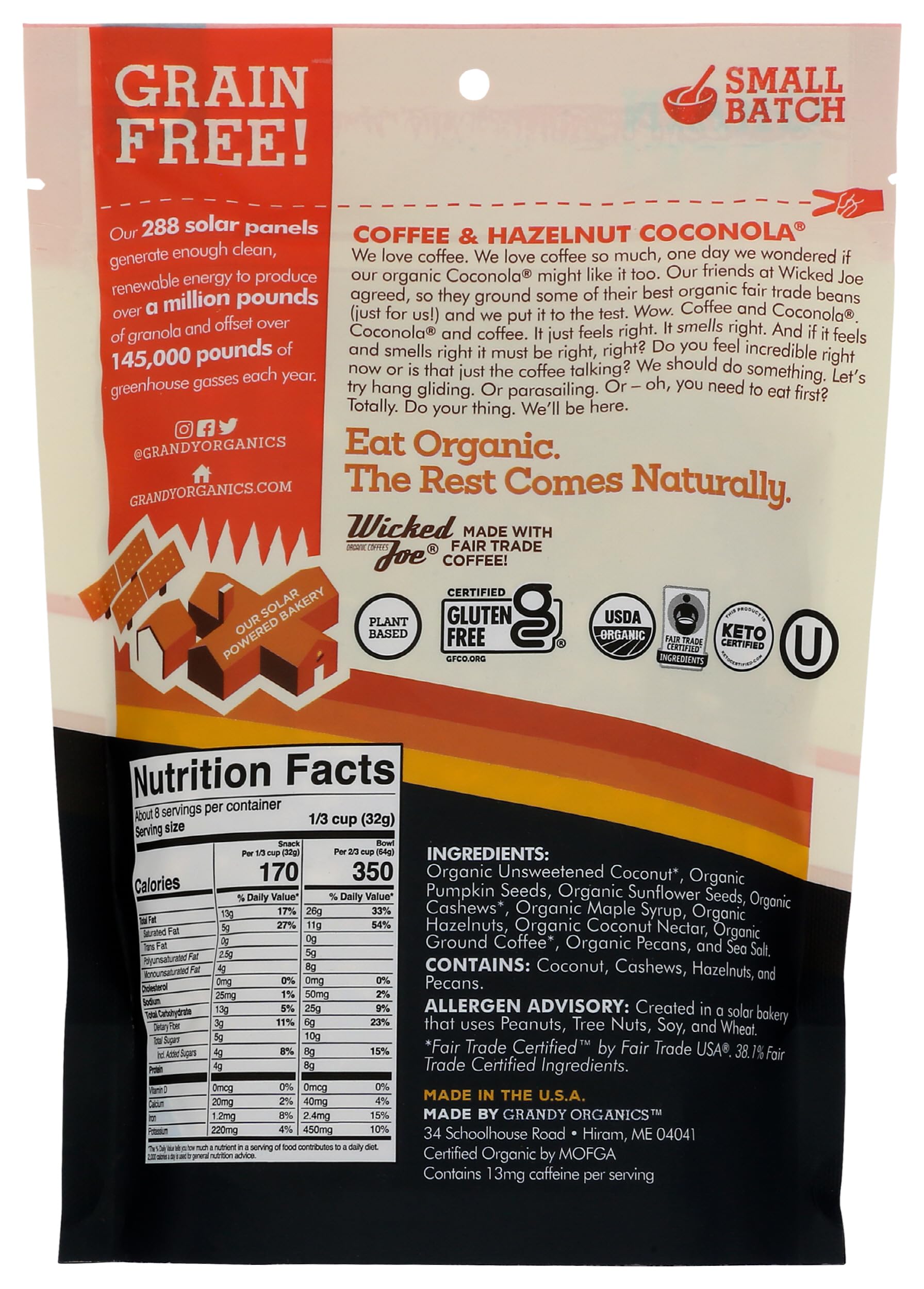 GrandyOats Grain Free Coffee Crunch Coconola, 9 Oz