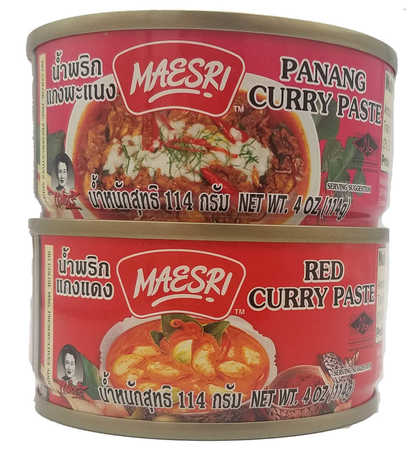 Maesri Thai Curry Paste Canned Red and Panang Variety Pack
