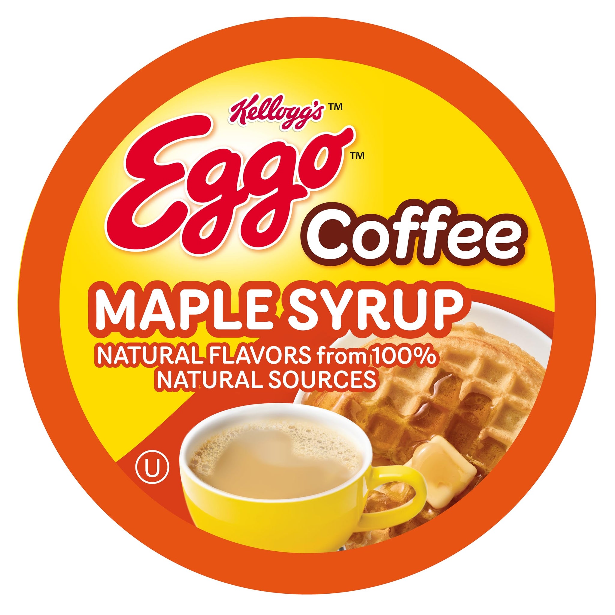 Eggo Beverages Maple Syrup Waffle Flavored Coffee Pods for Keurig K Cup Brewers, Fair Trade Certified, 40 Count - Sweet and Rich Breakfast Brew