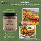 Culinary Genie Salt-Free Citrus Pepper Seasoning Blend - Lemon Pepper Style with Orange Zest, No Salt or Sugar Added