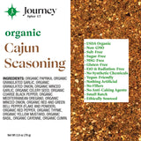Organic Cajun Seasoning by Journey Spice Co. | Natural Salt-Free, Sugar-Free, Non-GMO, Vegan All-Purpose Spice Herb Blend for Poultry, Meat