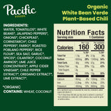 Pacific Foods Organic White Bean Verde Chili, Plant Based, 16.5 oz Can