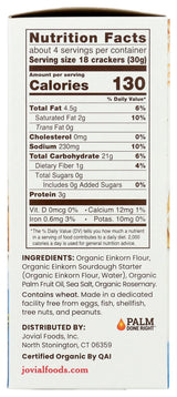 Jovial Rosemary Sourdough Einkorn Crackers 4.5 Oz