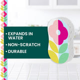 Scotch-Brite Brite Blooms Pop Up Kitchen Sponges, Unique Compressed Kitchen Sponge for Cleaning Gently, Spring Flower Pattern Dish Sponge that Expands