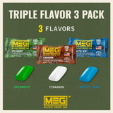 MEG - Military Energy Gum | 100mg of Caffeine Per Piece + Increase Energy + Boost Physical Performance + Multi Flavors of Arctic Mint, Spearmint