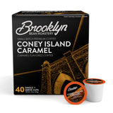 Brooklyn Beans Coney Island Caramel Gourmet Coffee Pods - Compatible with Keurig K Cup Brewers Including 2.0 Machines, 40 Count, Rich and Creamy