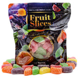 Fruit Slices Jelly Candy 2 lb - Assorted Flavors (Orange, Grape, Cherry, Lemon, Lime), Soft & Chewy, Gluten & Peanut Free, Bulk