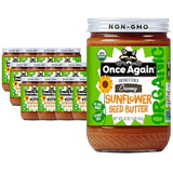 Once Again Organic Creamy Sunflower Butter, 16oz - Salt Free, Unsweetened - Peanut Free, USDA Organic, Gluten Free Certified, Vegan, Kosher - Glass