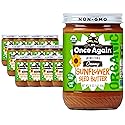 Once Again Organic Creamy Sunflower Butter, 16oz - Salt Free, Unsweetened - Peanut Free, USDA Organic, Gluten Free Certified, Vegan, Kosher - Glass