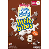 Kellogg's Frosted Mini-Wheats Little Bites, Breakfast Cereal, Chocolate, Good Source of 7 Vitamins and Minerals, Family Pack, 15.9oz Box