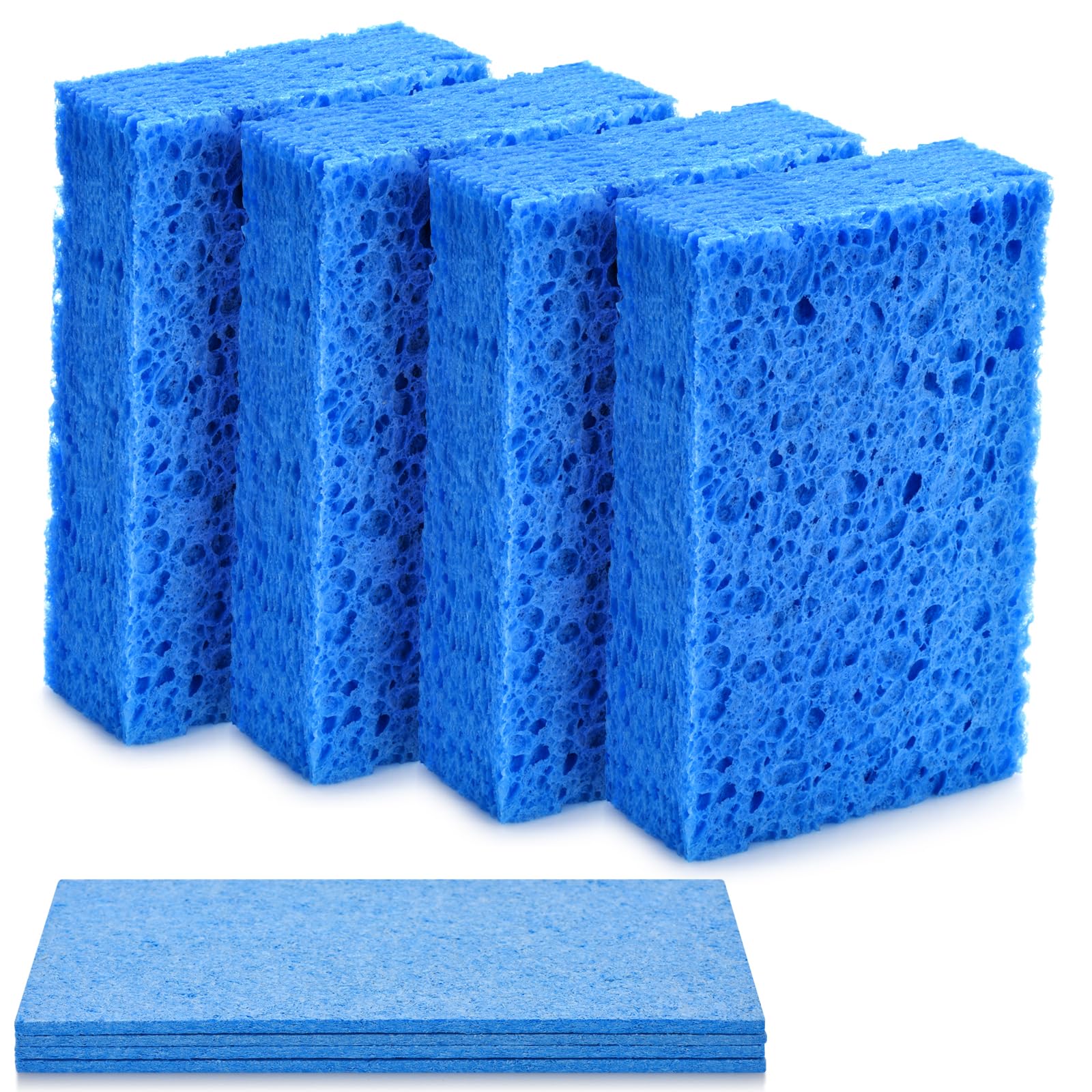Mcyye 4PCS Compressed Kitchen Sponges for Household Use, Zero Scratch Scrub Dish Sponge Kitchen, Dual Sided Multipurpose Cleaning Sponges for Dishes