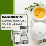 Nelson's Tea - California Poppy Cut & Sifted, Caffeine-Free Loose Leaf Tea Blend, Light Floral, Golden Poppy Flavor for Gentle Peace & Comfort, Mild
