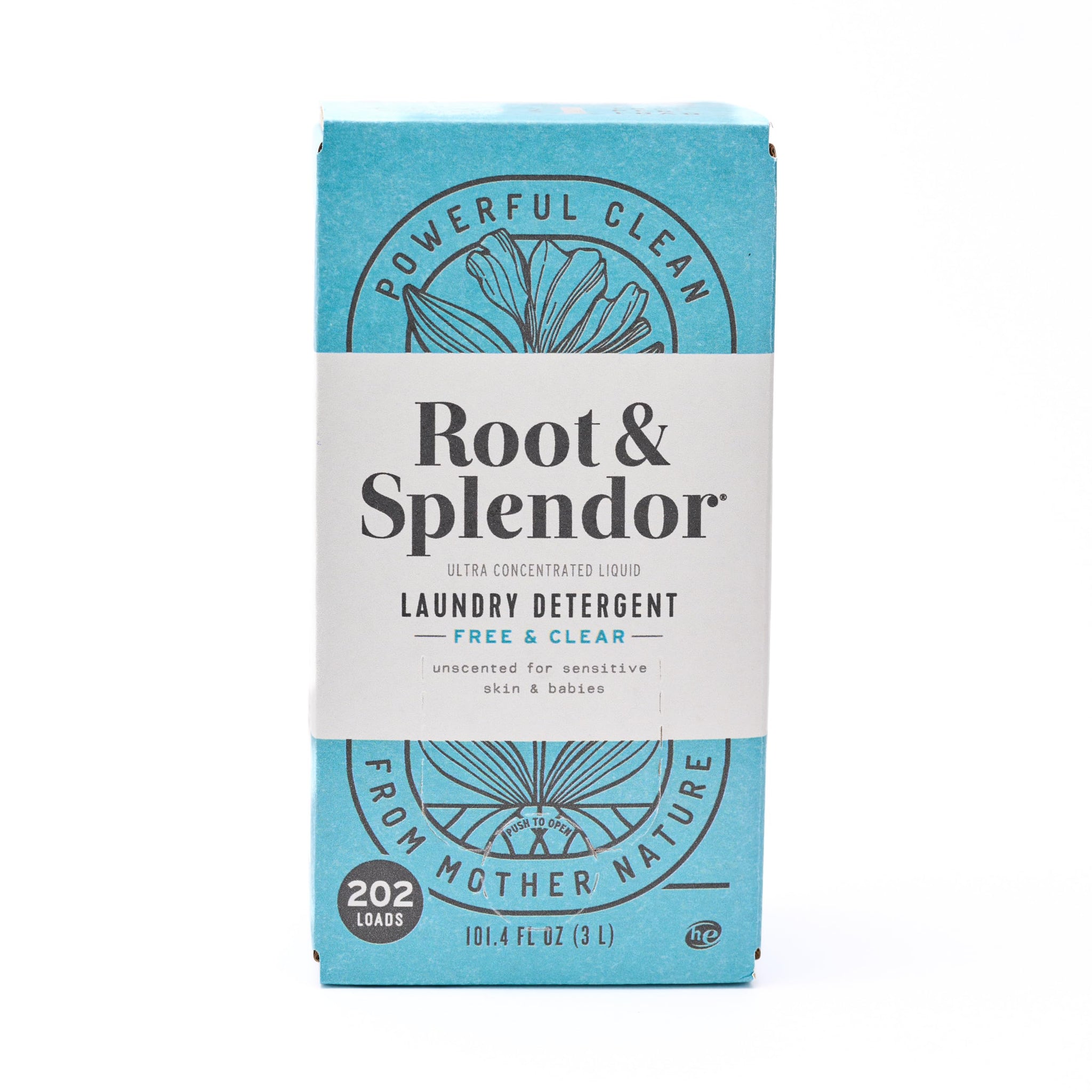 Root & Splendor Ultra Concentrated Non Toxic Laundry Detergent Liquid - EWG Verified - Plant Based & Eco Friendly Enzymatic Laundry Soap, Free