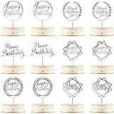 12 Pieces Acrylic Happy Birthday Cake Topper Glitter Birthday Cupcake Topper Pick Decorations for Birthday Party Cake Desserts Pastries, 6 Styles