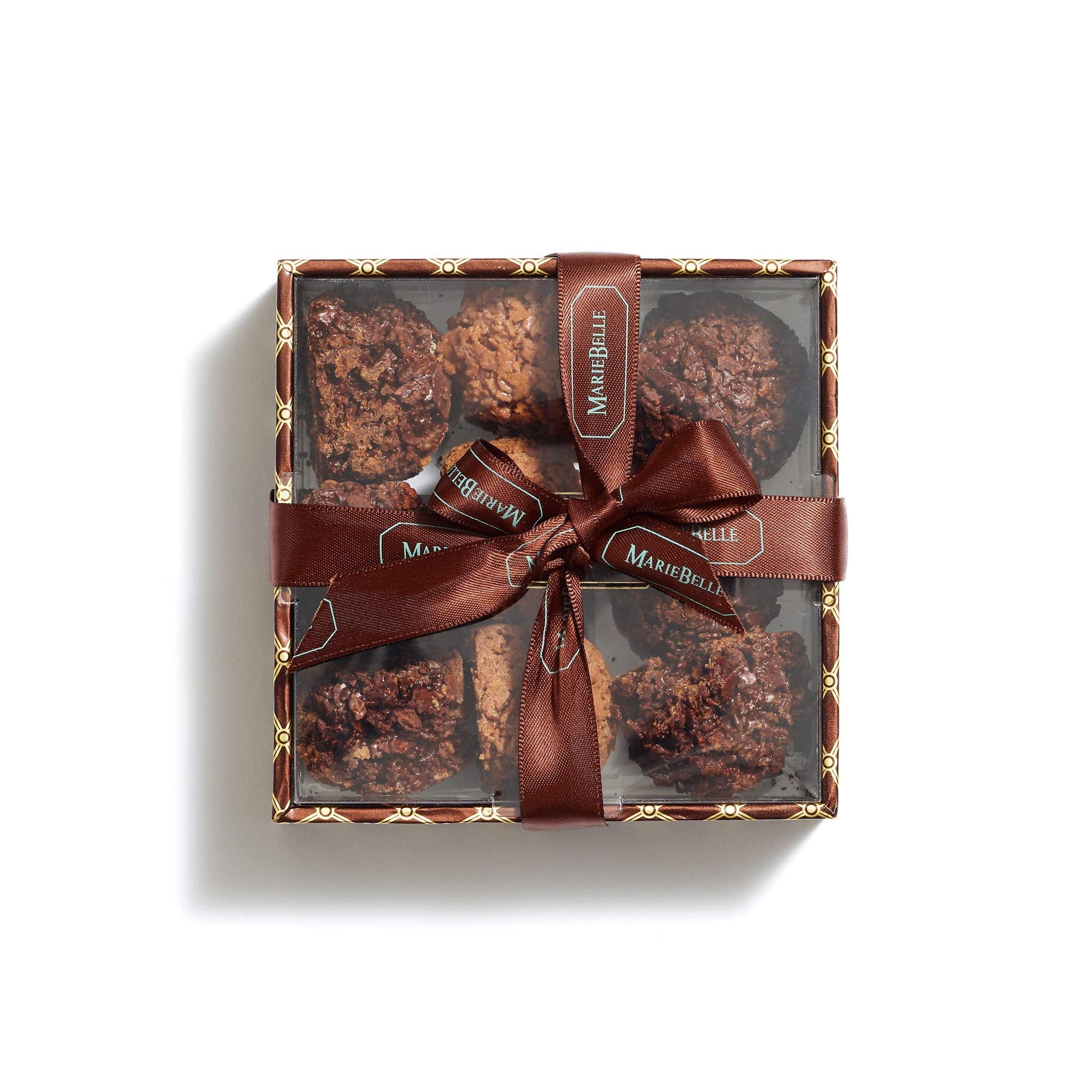 Mariebelle Rustic Collection Small Cluster Box 9 Pieces- Chocolate Covered French Croquettes