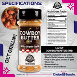 Pit Boss Cowboy Butter Premium Barbecue Mixed Seasoning Spice & Rub 3 pk Choice Bundle (21 oz) + Guide & Keychain Bottle Opener (5 Items)!