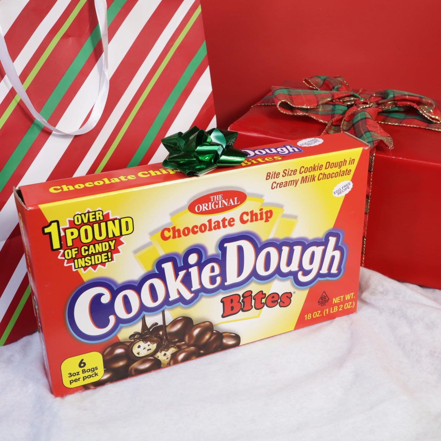 Gigantic Cookie Dough Bites Gift Box, Chocolate Chip Flavored, Over 1 Pound, Novelty Gift