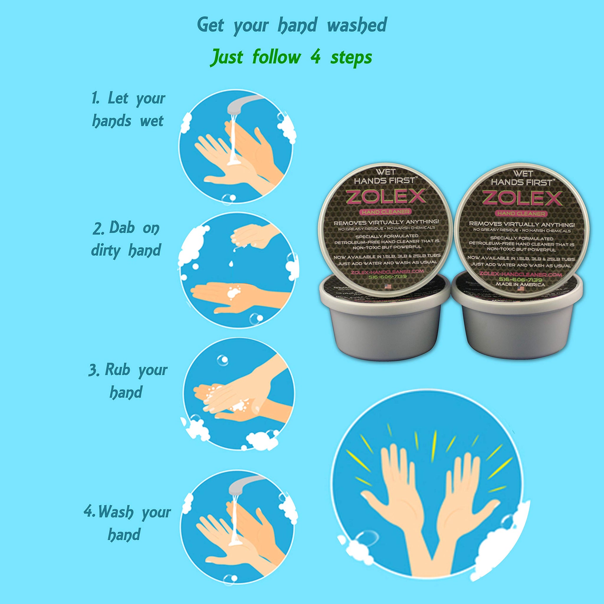 Zolex Water Activated Hand Cleaner for Working Hands| Stain Remover for Heavy Duty Workers | Grease Remover for Mechanics and Heavy Duty Workers