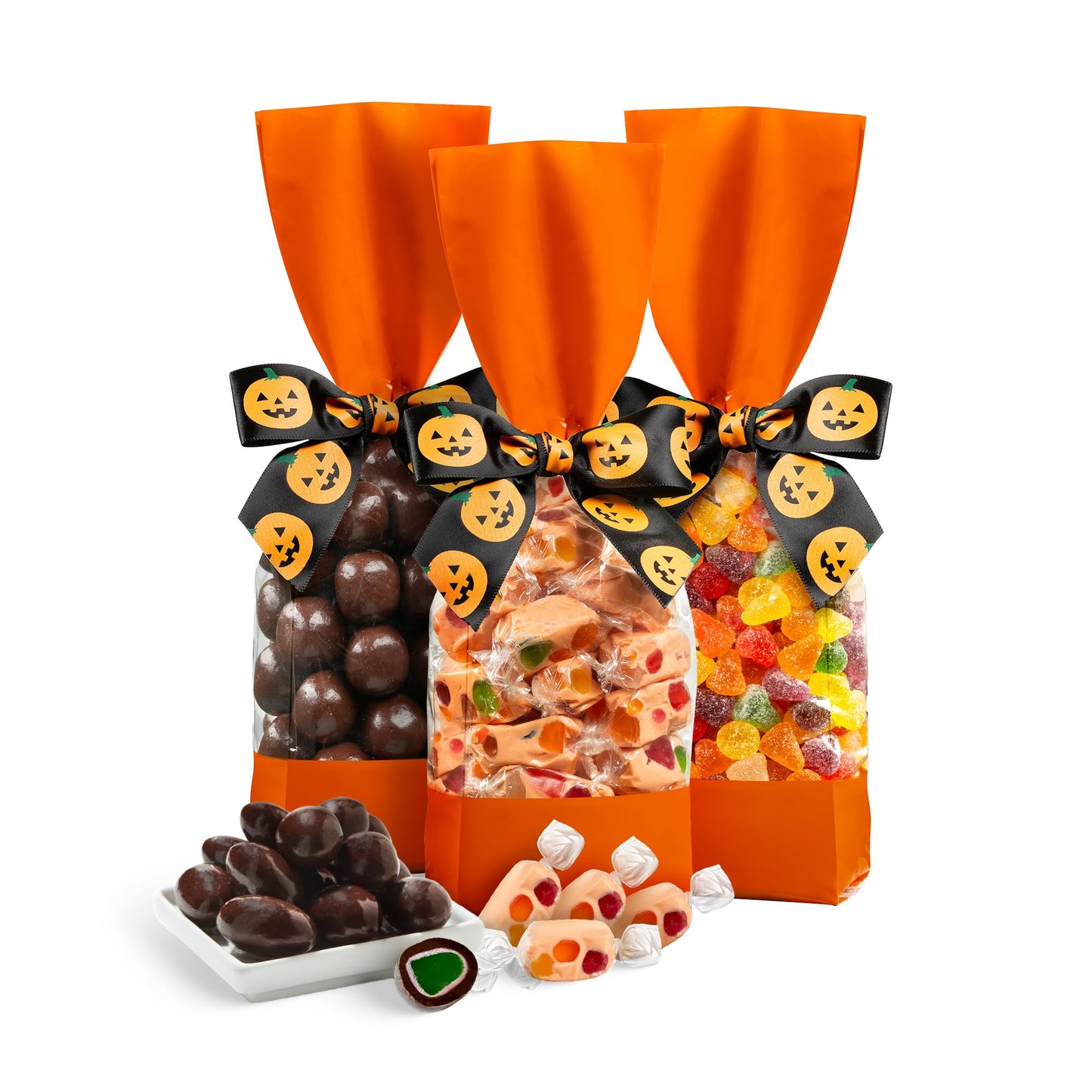 Fames Chocolates Happy Halloween Ultimate Halloween Chocolate, Orange Nougat Candy and Sour Jellies - 3pcs set