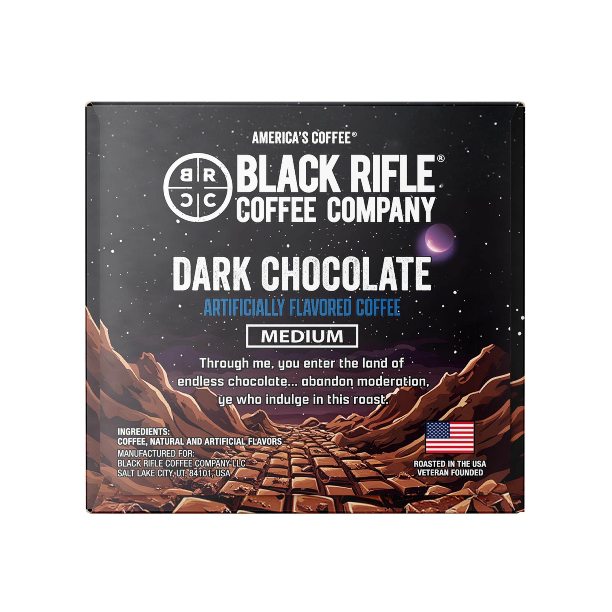 Black Rifle Coffee Company Dark Chocolate K-Cups, Rounds 12-count- Rich Dark Chocolate Favor Blended with Bold Roast in Convenient Pods
