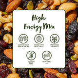 Nature's Garden High Energy Mix, Deluxe Mixed Nuts, Energy Boost, High Energy Trail Mix, Cranberries, Raisins, Almonds, Walnuts, Cholesterol Free