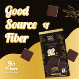 ChocZero 92% Cocoa Ultimate Dark Chocolate Squares - Sugar Free, Vegan, Keto Friendly & High Fiber, No Sugar Alcohols - 4 Count (3.2 oz Boxes)