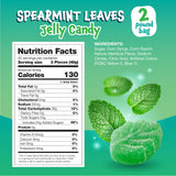 Spearmint Leaves Jelly Candy - 2 Pound Bulk Pack - Classic Spearmint Jelly Candy with Soft Chewy Texture - Leaf Shaped Mint Jellies for Buffets