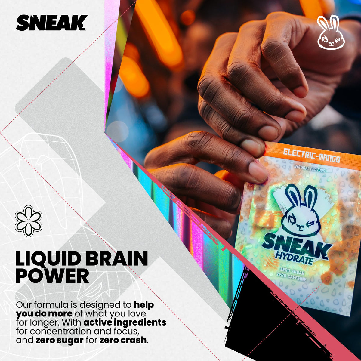 SNEAK Energy Drink Starter Pack | 9 Sachets with Shaker | No Sugar. No Nasties. Just Natural Caffeine, Focus-Boosting Nootropics