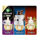 Air Wick Vibrant Plug In Scented Oil Warmer + Refills, Infused with Essential Oils, Plug In Air Fresheners for Home, Mixed Pack, Gadget + 3 ct