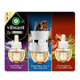 Air Wick Vibrant Plug In Scented Oil Warmer + Refills, Infused with Essential Oils, Plug In Air Fresheners for Home, Mixed Pack, Gadget + 3 ct