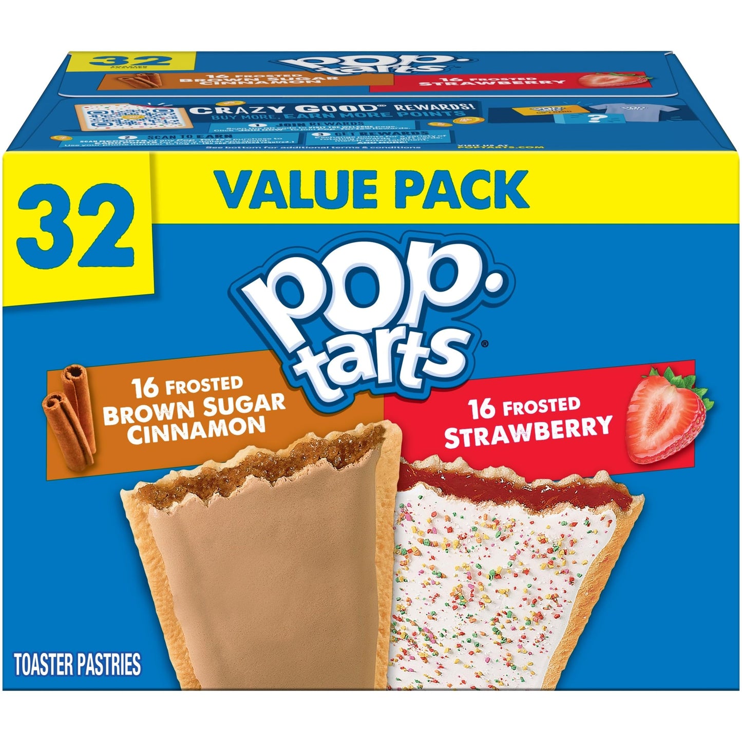 Pop-Tarts Toaster Pastries, Breakfast Foods, Kids Snacks, Mega Value Pack, Variety Pack (32 Pop-Tarts)