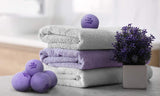 The Purple Lamb Scented Wool Dryer Balls Laundry - Lavender Infused - Antistatic Dryer Ball - XL 4 Pack - 100% Organic Fabric Softener - Shorten