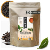 Numi Organic Breakfast Blend Tea, Loose Leaf Black Tea, 16 oz Bulk Pouch, Organic Loose Leaf Tea Brews 200 Cups, Full-Bodied Breakfast Blend, Strong