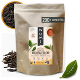 Numi Organic Breakfast Blend Tea, Loose Leaf Black Tea, 16 oz Bulk Pouch, Organic Loose Leaf Tea Brews 200 Cups, Full-Bodied Breakfast Blend, Strong