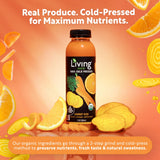 O2 Living Juice Cold Pressed Drink - Carrot Kick Organic Juice Pack - No Added Sugars or Water, Naturally Sweetened from Fruits, Rich in Nutrients