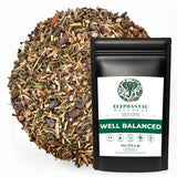 Elephantal Wellness Premium Well Balanced Herbal Tea | Healthy Cortisol, Adaptogenic Stress Energy Support with Ashwagandha, Goji, Reishi, Holy Basil