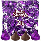 Bulk Dark Chocolate Candy for Special Melt-in-Your-Mouth Indulgence, Individually Wrapped in Purple Foils Mildly Sweet Dark Chocolate Treat Bulk Pack