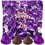 Bulk Dark Chocolate Candy for Special Melt-in-Your-Mouth Indulgence, Individually Wrapped in Purple Foils Mildly Sweet Dark Chocolate Treat Bulk Pack