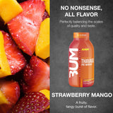 RAW Ready to Drink Pre-Workout Drink - BUM Thavage RTD Preworkout Shakes - Energy Supplement Drinks with Beta Alanine, L-Citrulline & Caffeine - Zero