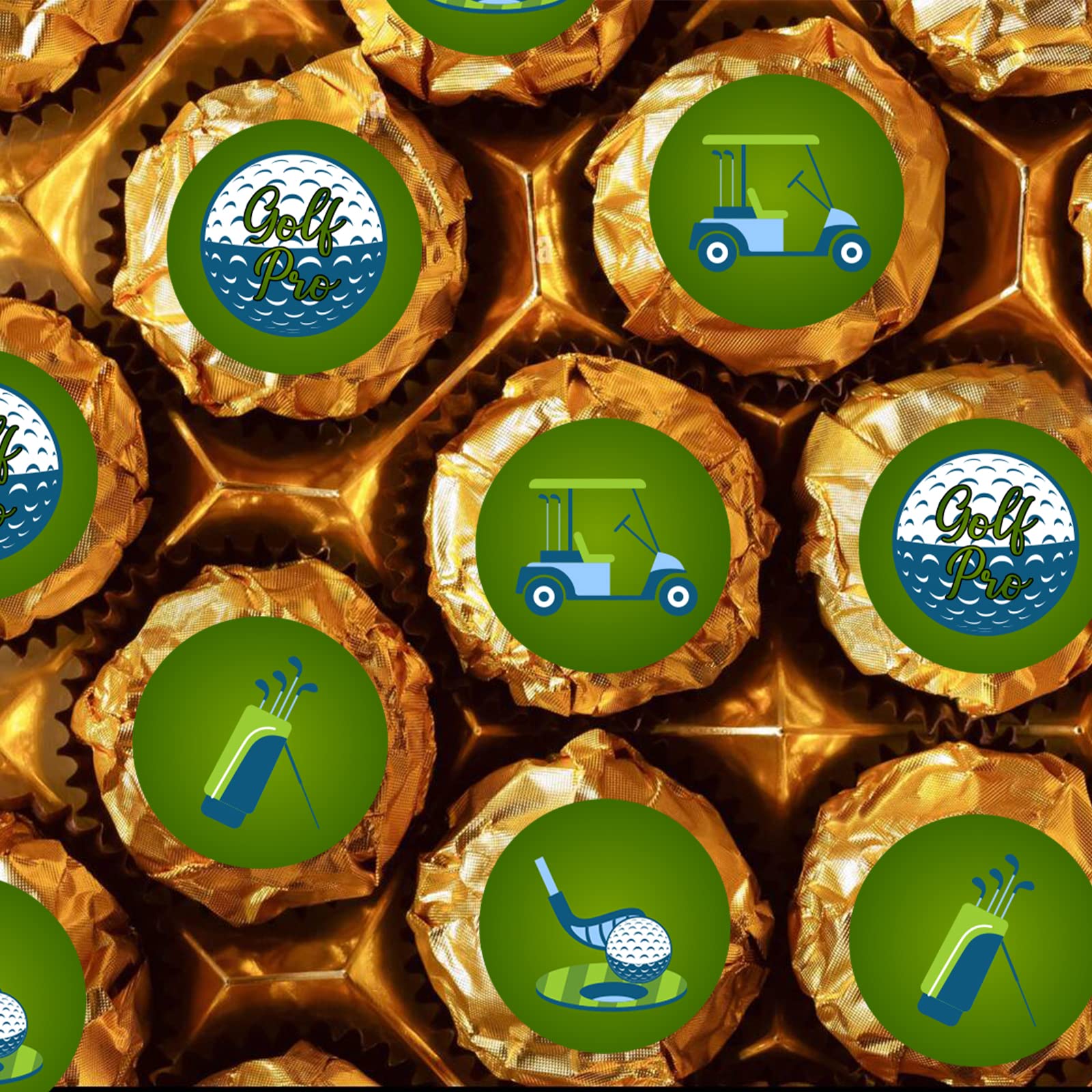 Golf Theme Round Candy Sticker - Golfing Birthday or Retirement Party Favors Sticker Labels Fit Chocolate Candy (160 Pieces