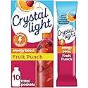 Crystal Light Energy Boost Fruit Punch Drink Mix, 10 ct On-the-Go Packets